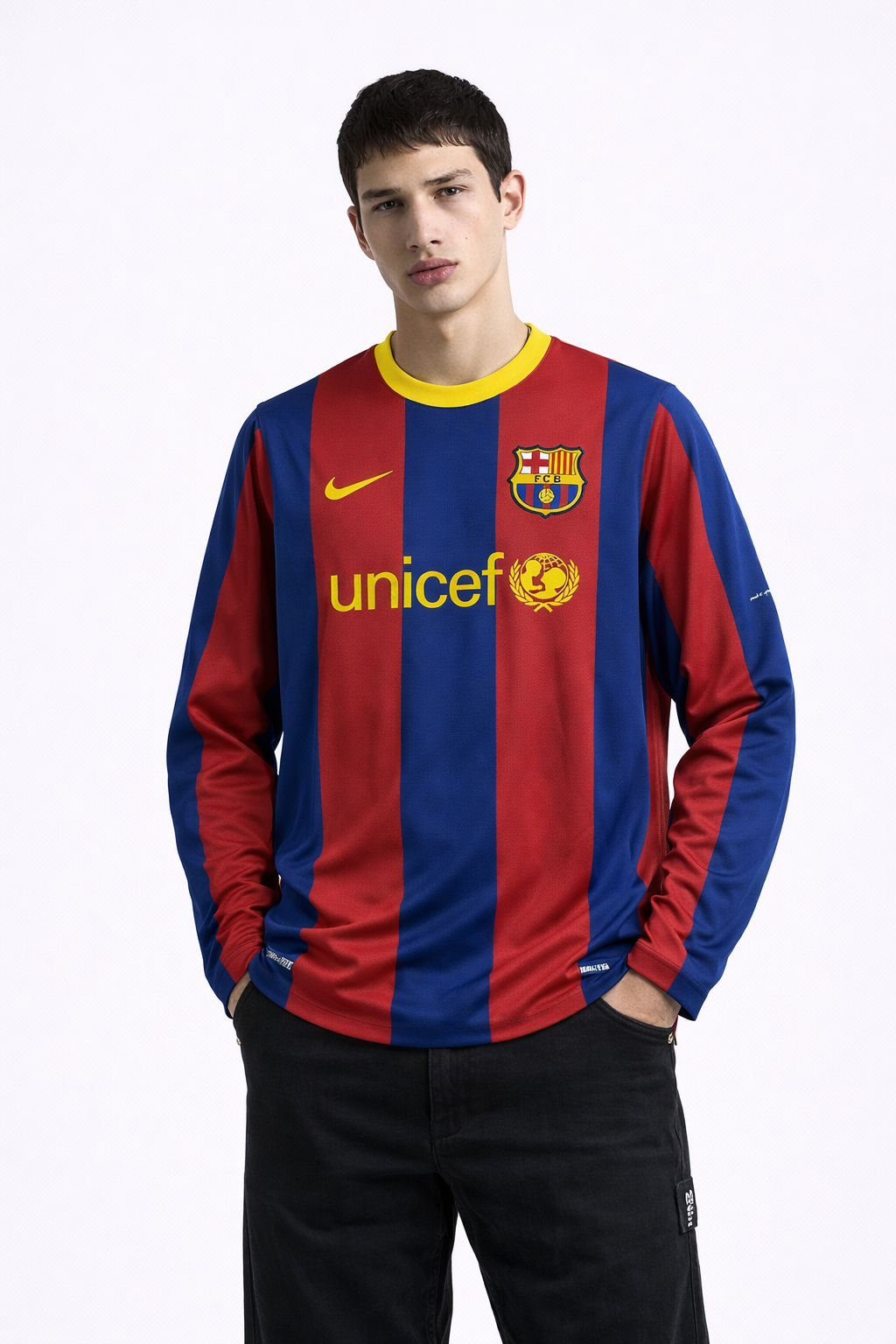 Retro Long Sleeve Barcelona 10/11 Home Jersey